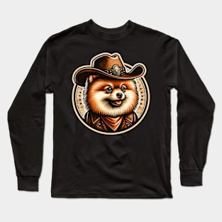 Pomeranian Cowboy Long Sleeve T-Shirt